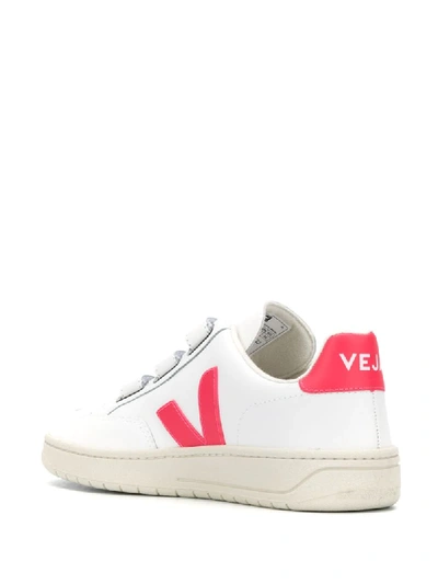 Shop Veja Low-top Touch Strap Sneakers In White