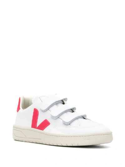 Shop Veja Low-top Touch Strap Sneakers In White