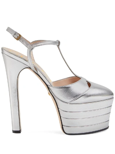 Shop Gucci Metallic Platform Pump