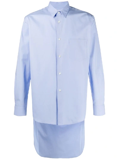 Shop Comme Des Garçons Shirt Fishtail-hem Shirt In Blue