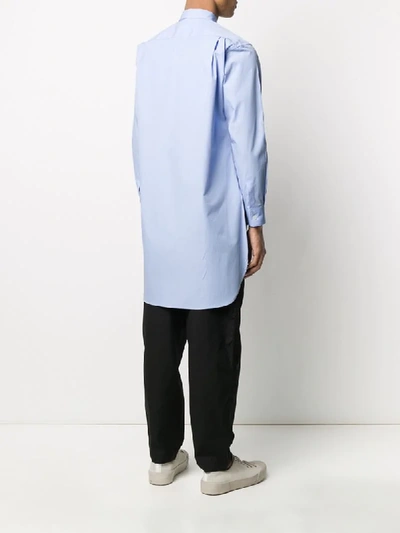 Shop Comme Des Garçons Shirt Fishtail-hem Shirt In Blue