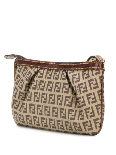 Pre-owned Fendi Ff Monogram Shoulder Bag In Neutrals