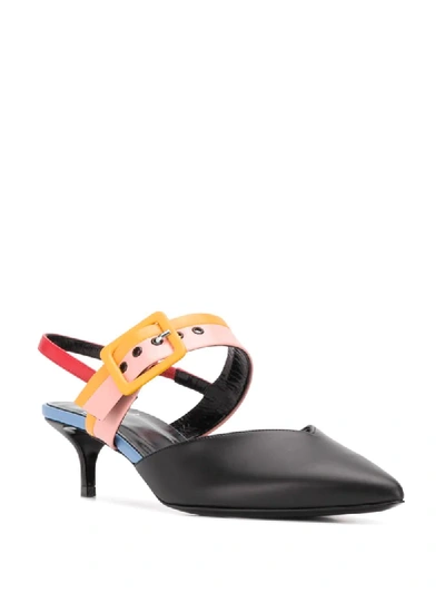 Pierre Hardy Alpha Sling Pumps In Black Leather In Black