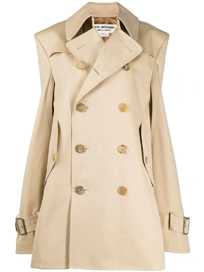 Shop Junya Watanabe Oversized Trench-style Cape In Neutrals