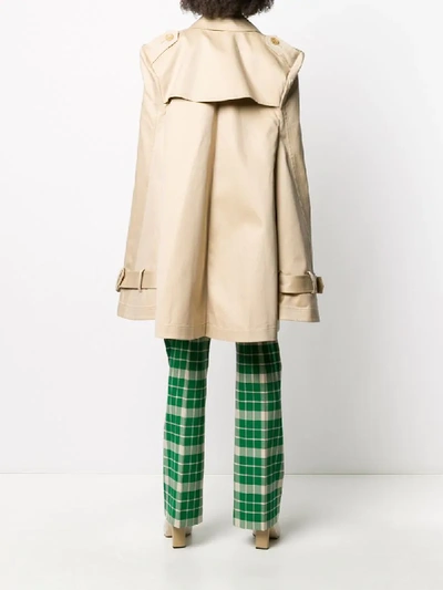 Shop Junya Watanabe Oversized Trench-style Cape In Neutrals