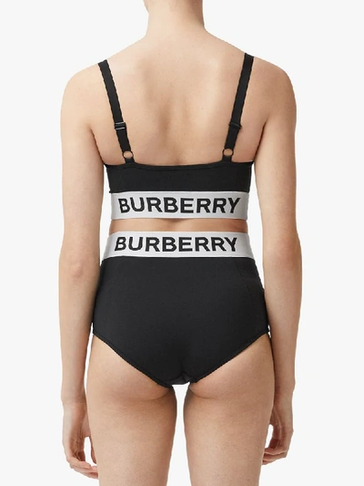 Shop Burberry Logo Tape Bikini Bottom In Black