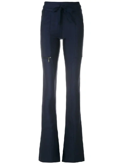 Shop Andrea Bogosian Drawstring Bootcut Trousers In Blue