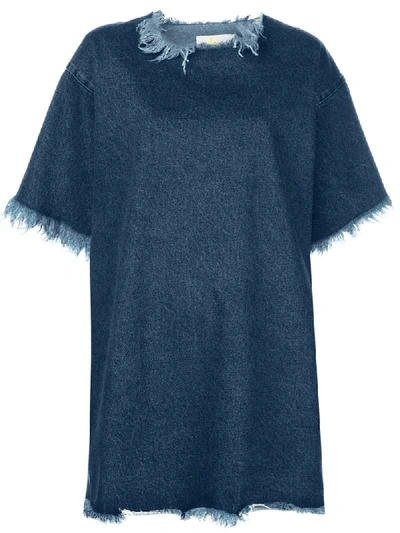 Shop Marques' Almeida Oversized T-shirt Dress In Blue