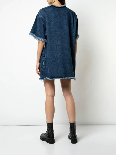 Shop Marques' Almeida Oversized T-shirt Dress In Blue