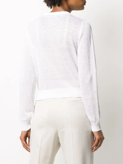 Shop Brunello Cucinelli Concealed Front Fastening Cardigan In White