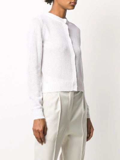 Shop Brunello Cucinelli Concealed Front Fastening Cardigan In White