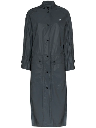Shop Marine Serre A-line Long Raincoat In Black