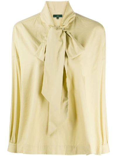 Shop Jejia Pussy Bow Blouse In Neutrals