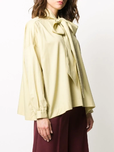 Shop Jejia Pussy Bow Blouse In Neutrals