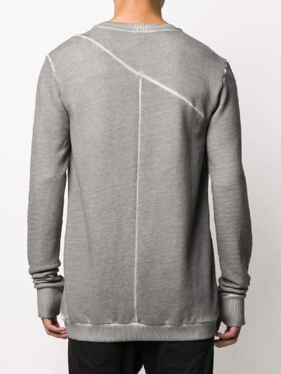 Shop Army Of Me Faded Effect Longline Sweatshirt In Grey