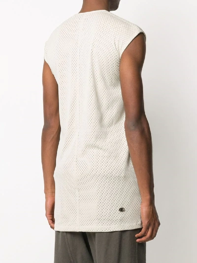 Shop Rick Owens X Champion X Champion V-neck Mesh Tank Top In Neutrals