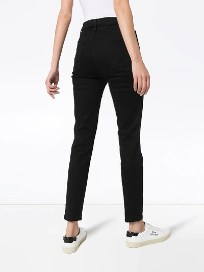 Shop J Brand Leenah High-waisted Skinny Jeans In Black