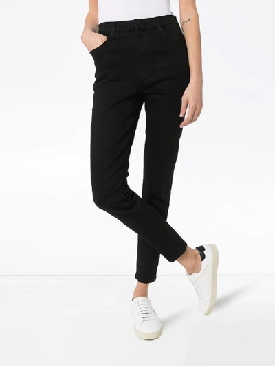 Shop J Brand Leenah High-waisted Skinny Jeans In Black