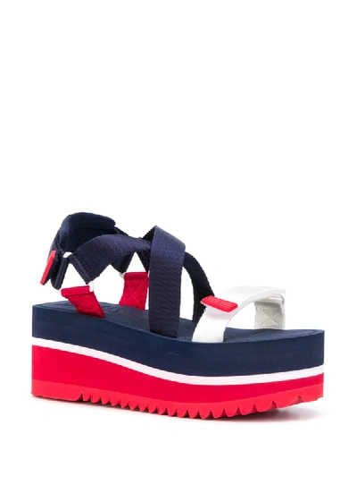 Shop Tommy Jeans Platform Heel Sandals In Blue