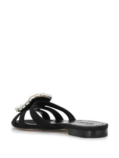Shop Manolo Blahnik Iluna Flat Sandals In Black