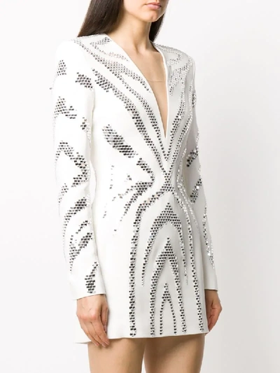 Shop David Koma Embellished Mini Dress In White