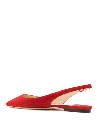 Shop Jimmy Choo Erin Pointed Ballerina Shoes In Red