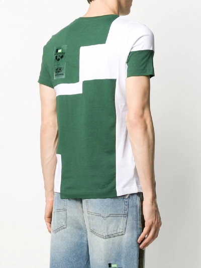 Shop Diesel D-frankenstein 2.1 Graphic Patchwork T-shirt In Green