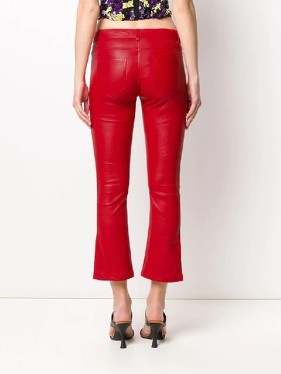 Shop Amen Cropped Flared Trousers In Red