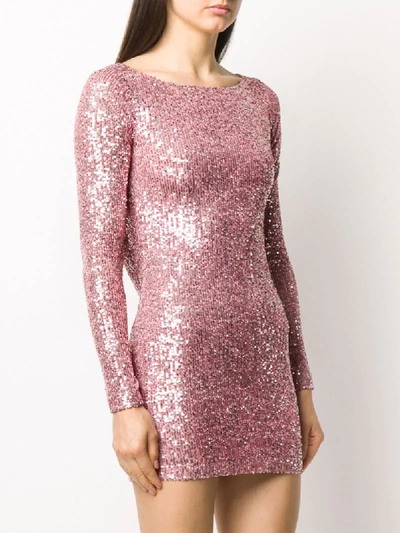 Shop In The Mood For Love Moss Sequinned Open-back Dress In Pink