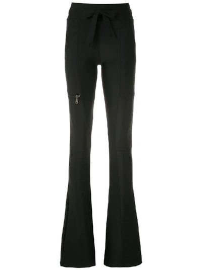 Shop Andrea Bogosian Drawstring Bootcut Trousers In Black