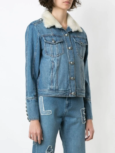 Shop Andrea Bogosian Rimini Contrast-stitching Denim Jacket In Blue