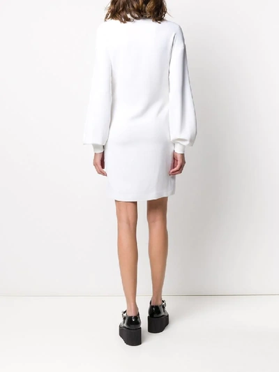 Shop Moschino Pumpkin Face Layered Sweatshirt Dress In White