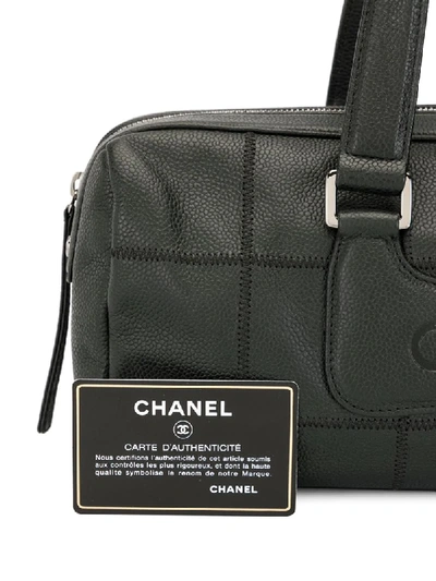 Pre-owned Chanel Choco Bar Top Handle Bag In Black