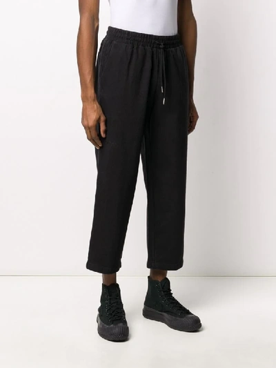 Shop Han Kjobenhavn Twill Cropped Trousers In Black