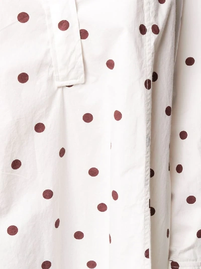 Shop Ganni Polka Dot Shirt Dress In White