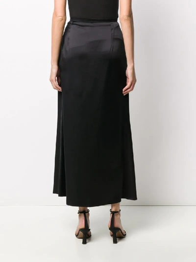 Shop La Collection Silk Flared Maxi Skirt In Black
