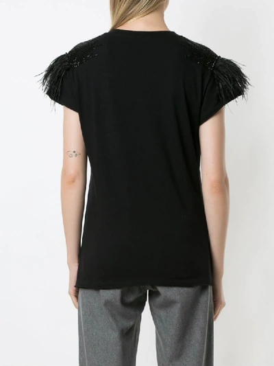 Shop Andrea Bogosian Feathers Appliqué Rooney T-shirt In Black