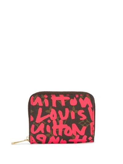 Pre-owned Louis Vuitton 2008  Graffiti Zippy Coin Purse In Pink