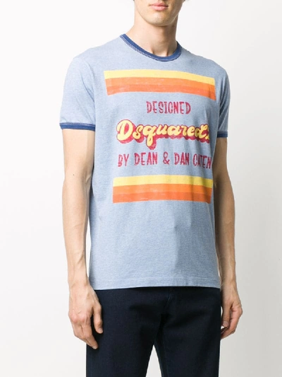 Shop Dsquared2 Logo Print T-shirt In Blue