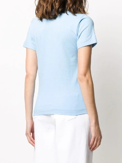 Shop Comme Des Garçons Play Polka-dot Logo T-shirt In Blue