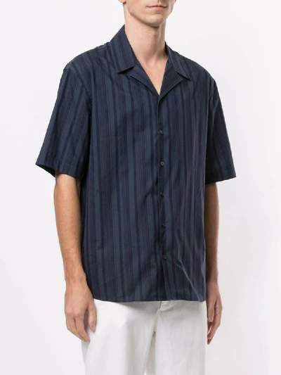 Shop Cerruti 1881 Short Sleeved Striped Shirt In Blue