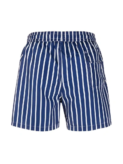 Shop Borrelli Striped Swim Shorts In Blue