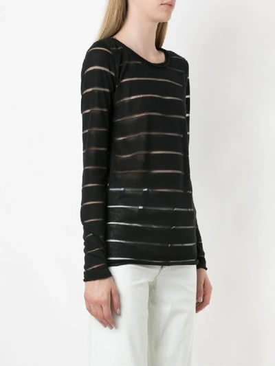 Shop Andrea Bogosian Striped Long-sleeve T-shirt In Black