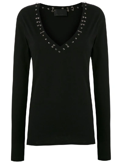Shop Andrea Bogosian Reload Piercing-embellished Top In Black