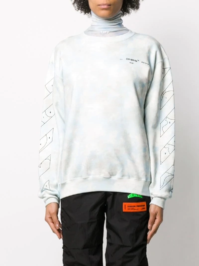 Shop Off-white Cloud Print Sweatshirt In Blue