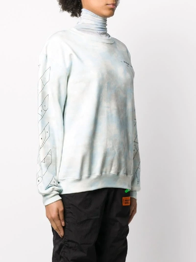 Shop Off-white Cloud Print Sweatshirt In Blue