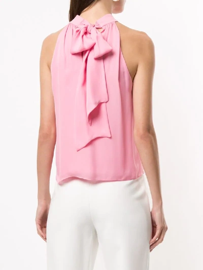 Shop Alice And Olivia Pussy Bow Top In Pink