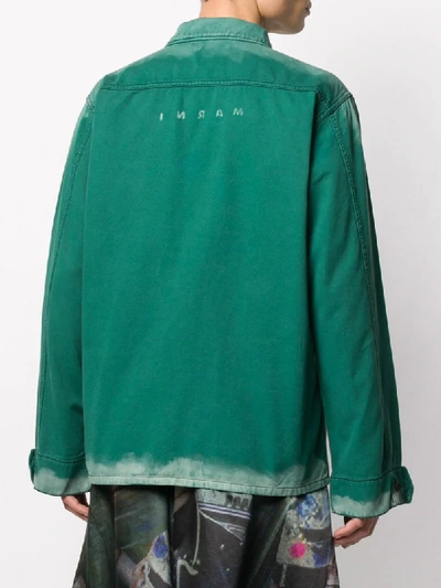 Shop Marni Utility Shirt Jacket In Green