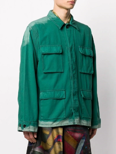 Shop Marni Utility Shirt Jacket In Green