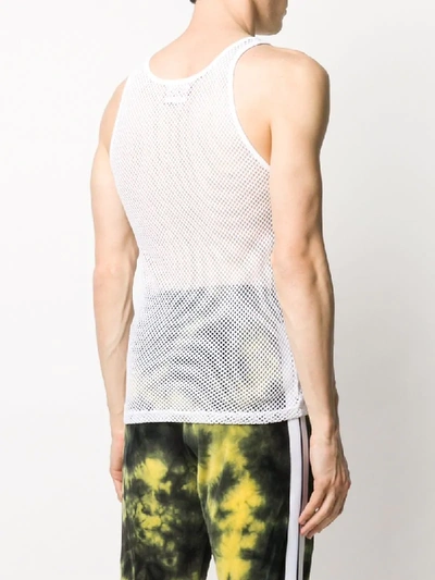 Shop 032c Embroidered Logo Mesh Tank Top In White